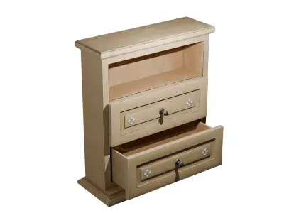Vintage Tv Stand With Shelves 3D model