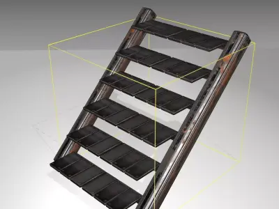 Futuristic Stairs - 15 - Rusty Textures Low-poly 3D model