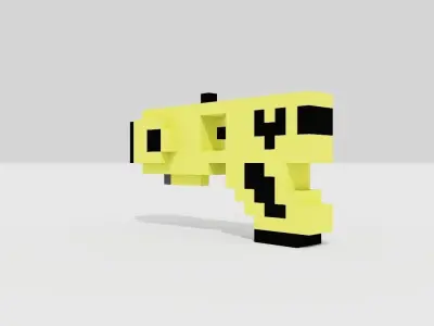 Voxel Teasergun Low-poly 3D model
