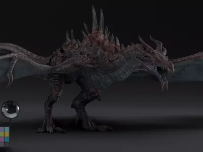 Legendary Volcanic Dragon - Rigged 3D model