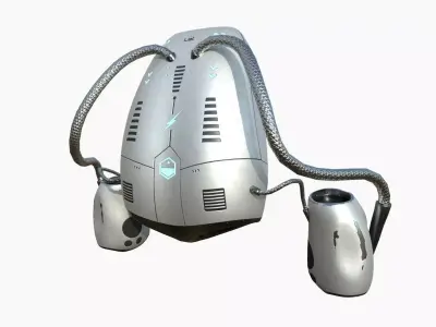 Jetpack I07 Light Steel - SciFi Character Design Low-poly 3D model