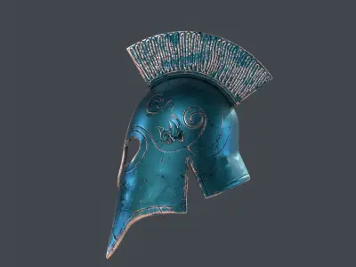 Greek Low-Poly Helmet 4 texture pack Low-poly 3D model