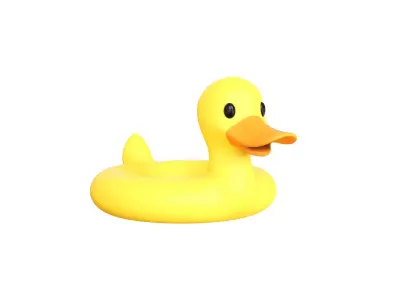 Rubber Ring Duck - Pool Float  Low-poly 3D model