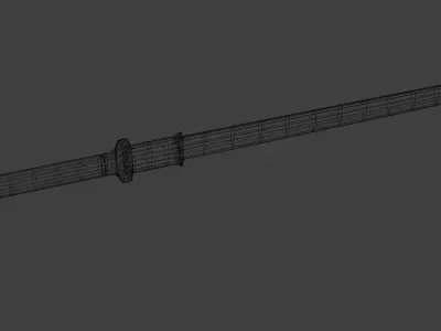 Low poly katana Free low-poly 3D model