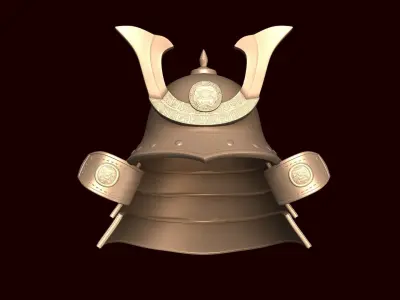 Samurai Helmet - Japanese Culture - Medieval Character Low-poly 3D model