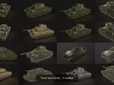 Turan tank family  3D Model Pack