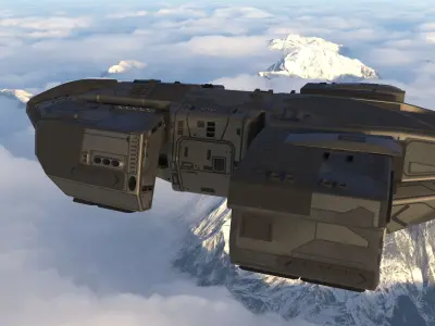 Sci Fi Spaceship Low-poly 3D model buy