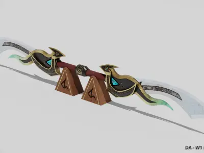 DA W1 04 Eshiel - Double Saber Low-poly 3D model