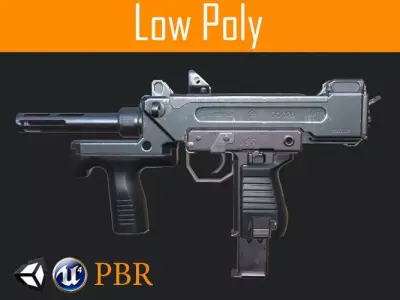 Tommy-gun weapon in call of duty ops Low-poly 3D model
