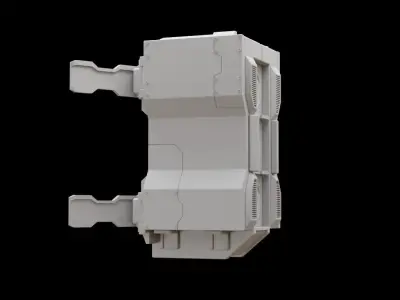 Mecha hard surface missile launcher 3D model