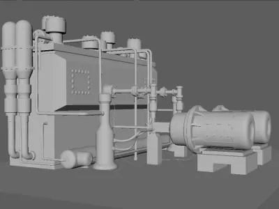 factory gas machine Low-poly 3D model