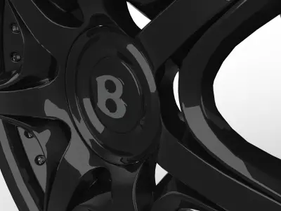 Bentley Continental GT wheel with tire Low-poly 3D model