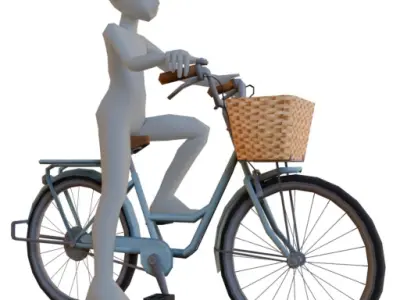 classic bicycle Low-poly 3D model purchase
