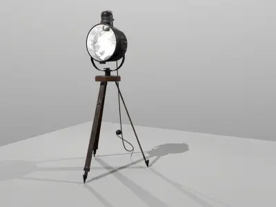 Antique Industrial Spotlight Low-poly 3D model