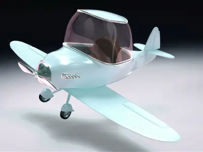 Airplane cartoon style 3D model