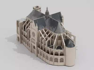 Saint Eustache Church Paris 3D model