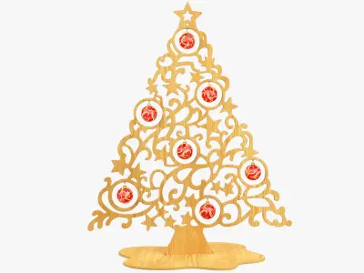 Wooden Christmas Accessories Collection V2 3D model