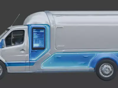 Futuristic Sci-Fi Smart Delivery Van 3D Model Low-poly 3D model