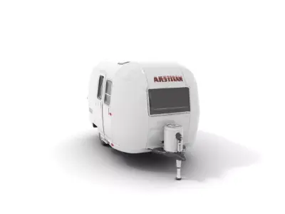 Modern Airstream Trailer D Model Pack Low-poly 3D model