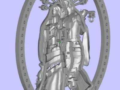 RADHA KRISHNA PENDANT 3D print model