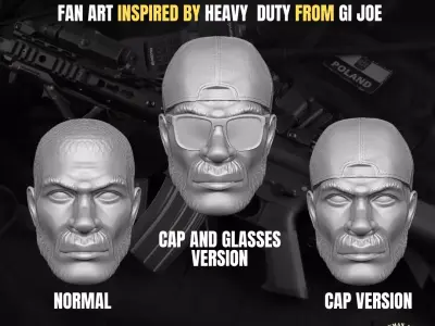 Hard Duty head for Action Figures 3D print model purchase