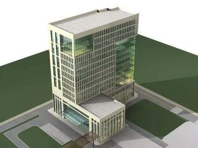 Hospital Building 3D model 9