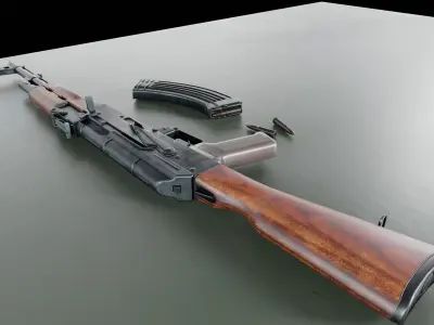 AKM assault rifle Low-poly 3D model buy