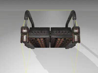 Futuristic Stairs - 6 - Rusty Textures Low-poly 3D model