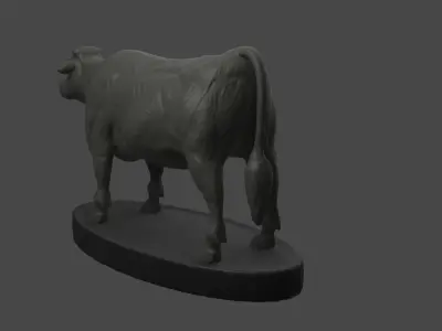 Cow with half body muscle Free 3D print model