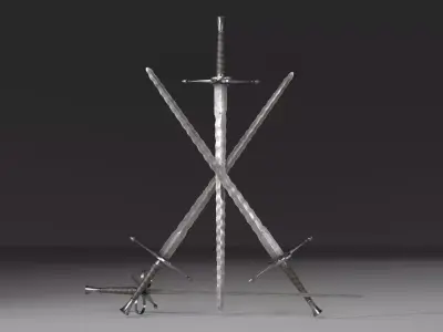 Flamberg Sword Low-poly 3D model