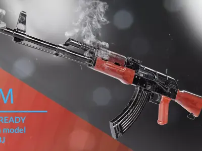 AKM USED Free low-poly 3D model