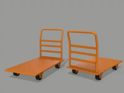 Trolley hand truck Low-poly 3D model 6