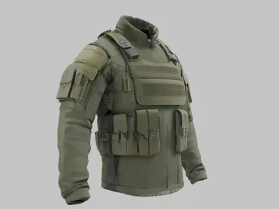 Military Cloth Upper Body Vest Jacket Low-poly 3D model