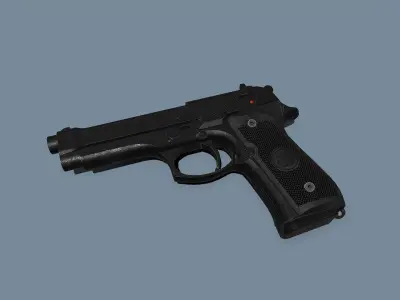 Beretta M9 Low-poly PBR Free low-poly 3D model
