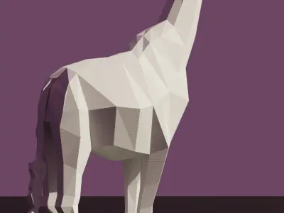 Giraffe - low poly model wooden Free 3D model