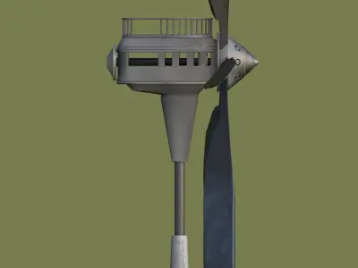 Steampunk Windturbine Version 1 and 2 High-Poly 3D Model Pack