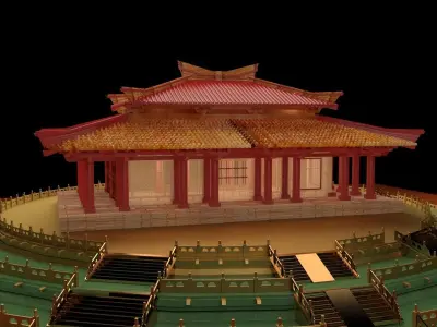 Chinese ancient house 3D model 5