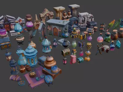  Various Stylized Free Assets Free 3D model