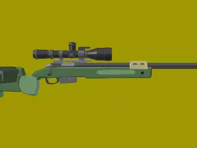M40A5  Rifle de Francotirador Low Poly Low-poly 3D model