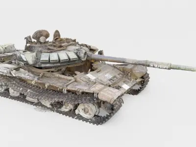 Russian T-90 tank destroyed by Ukrainian army 3D model purchase