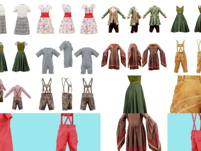 72 3D Scanned Full Body Clothing items 3D Model Pack