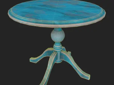 vintage table 5 Low-poly 3D model