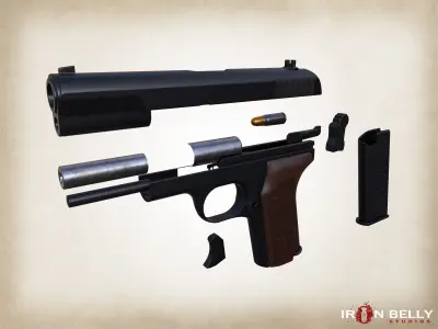 AAA FPS TT-33 Pistol Low-poly 3D model