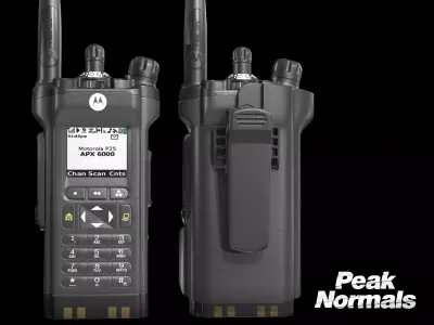 APX 6000 Radio and Case Low-poly 3D model