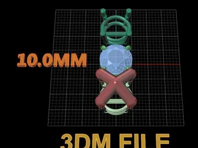 4-Prong Solitaire Earring Basket 10MM 3D print model