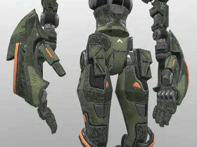 Robot futuristic in game halo Free low-poly 3D model