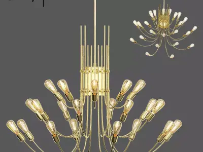 OCTUS ray chandelier 3D model