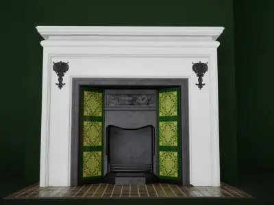 Victorian fireplace Low-poly 3D model