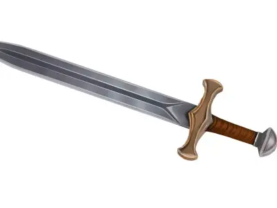 Stylized Medieval Sword Low-poly 3D model purchase