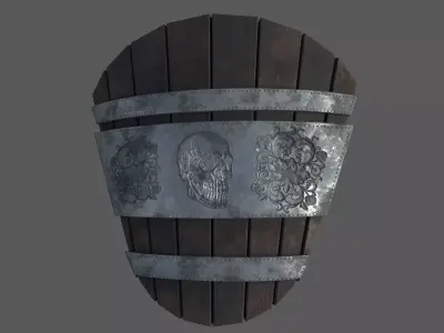 medieval shield Low-poly 3D model buy
